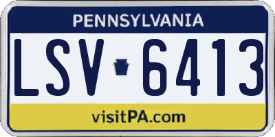 PA license plate LSV6413