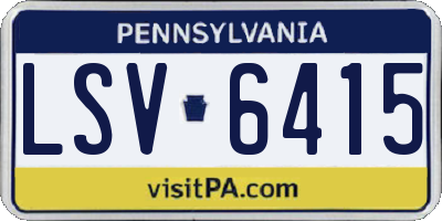 PA license plate LSV6415