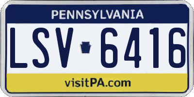 PA license plate LSV6416