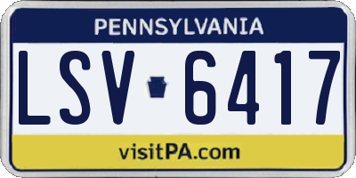 PA license plate LSV6417