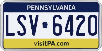 PA license plate LSV6420