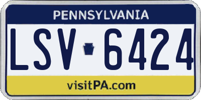 PA license plate LSV6424