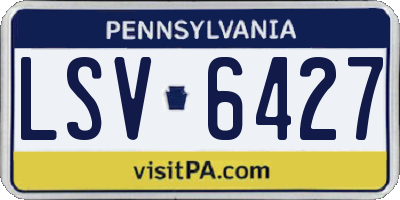 PA license plate LSV6427