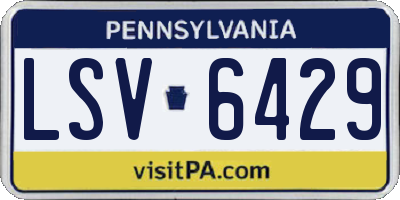 PA license plate LSV6429