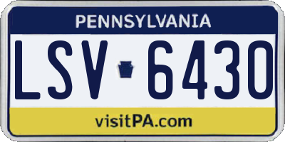 PA license plate LSV6430