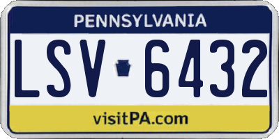 PA license plate LSV6432