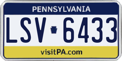 PA license plate LSV6433