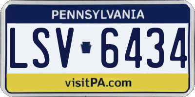 PA license plate LSV6434