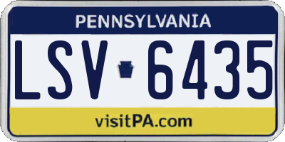 PA license plate LSV6435