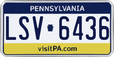 PA license plate LSV6436