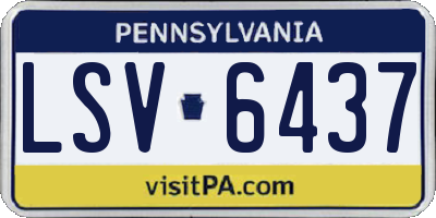 PA license plate LSV6437