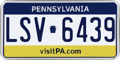 PA license plate LSV6439