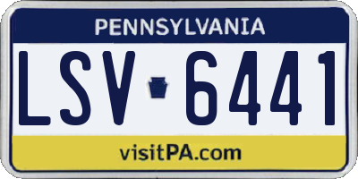 PA license plate LSV6441