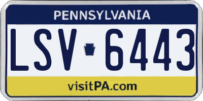 PA license plate LSV6443