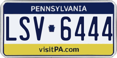 PA license plate LSV6444