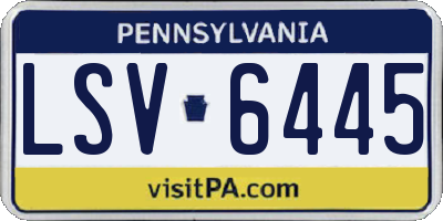 PA license plate LSV6445