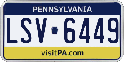 PA license plate LSV6449