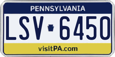PA license plate LSV6450