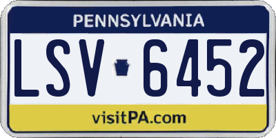 PA license plate LSV6452