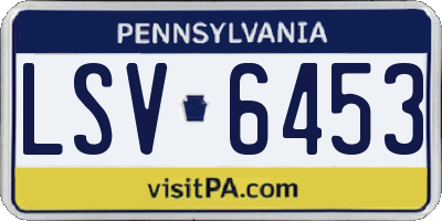 PA license plate LSV6453