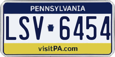 PA license plate LSV6454