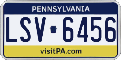 PA license plate LSV6456