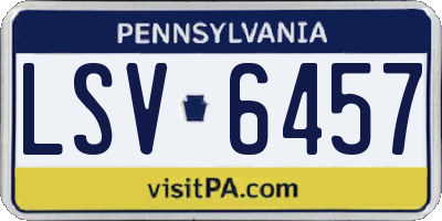 PA license plate LSV6457