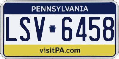 PA license plate LSV6458