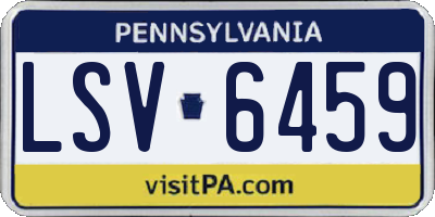 PA license plate LSV6459