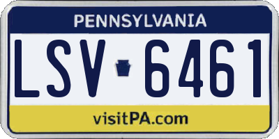 PA license plate LSV6461