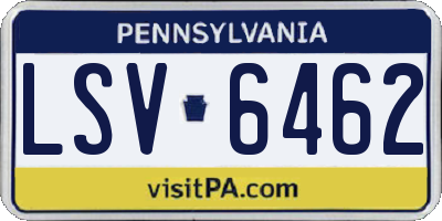 PA license plate LSV6462