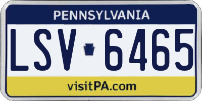 PA license plate LSV6465