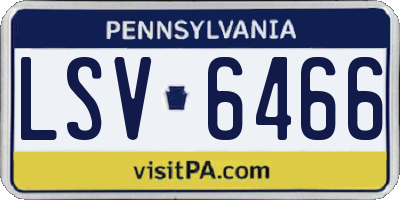 PA license plate LSV6466