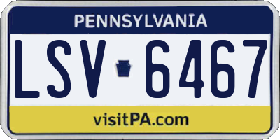 PA license plate LSV6467