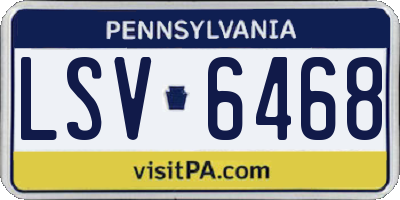 PA license plate LSV6468