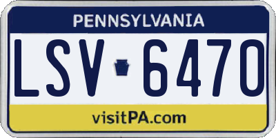 PA license plate LSV6470