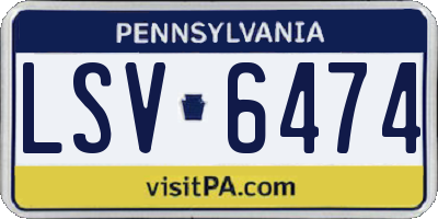 PA license plate LSV6474