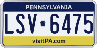PA license plate LSV6475
