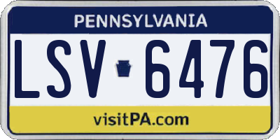 PA license plate LSV6476