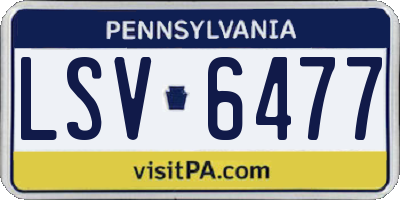 PA license plate LSV6477