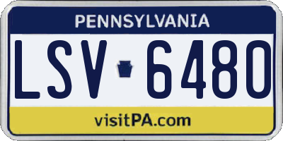 PA license plate LSV6480