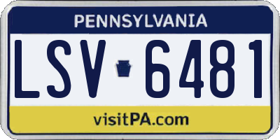 PA license plate LSV6481