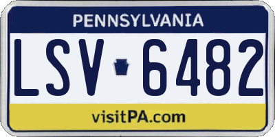 PA license plate LSV6482