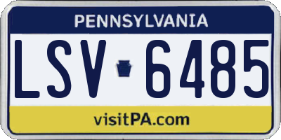PA license plate LSV6485