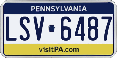 PA license plate LSV6487