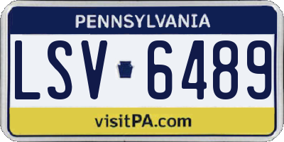 PA license plate LSV6489