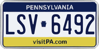 PA license plate LSV6492