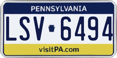 PA license plate LSV6494