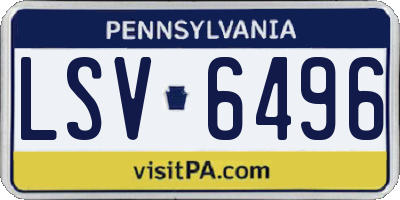 PA license plate LSV6496