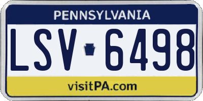 PA license plate LSV6498